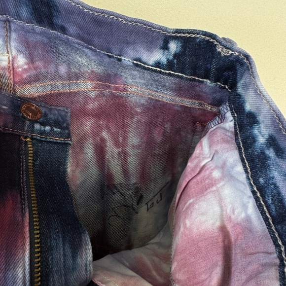 Mother Tie Dye Womens Jeans Sz 24 Slim Straight High Rise Casual Designer Luxury - Picture 12 of 12